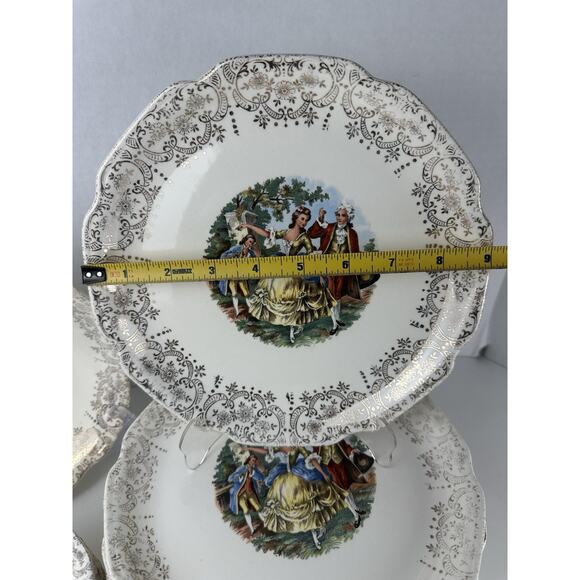 (Set of 28 PCS)-French Saxon China~UNION Made U.S.A.~22 KT Gold Cottage Set - Picture 10 of 10